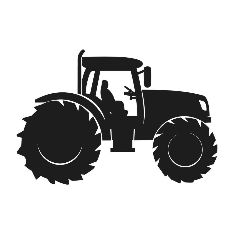 ein Traktor Vektor schwarz Clip Art isoliert auf ein Weiß Hintergrund, ein Bauernhof Traktor Silhouette