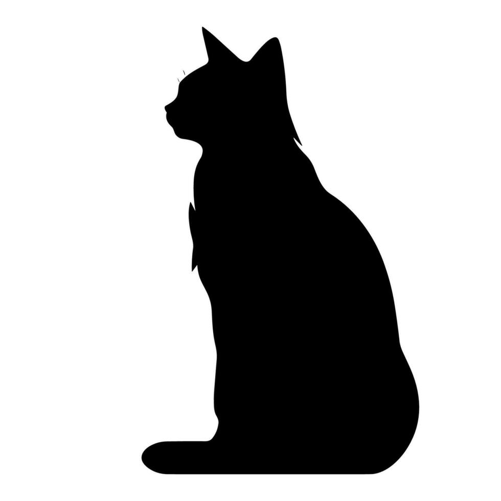 ein Silhouette von ein schwarz Katze, unheimlich Katze Vektor isoliert auf ein Weiß Hintergrund