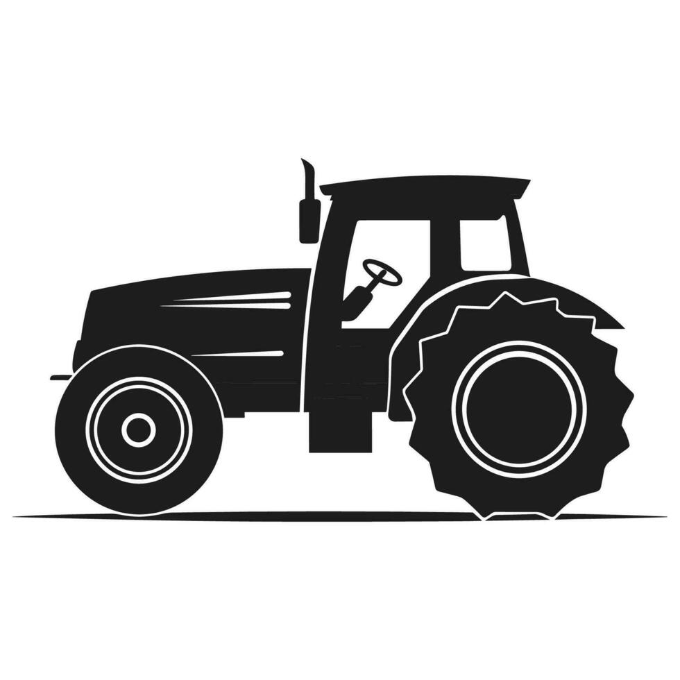 ein Traktor Vektor schwarz Clip Art isoliert auf ein Weiß Hintergrund, ein Bauernhof Traktor Silhouette