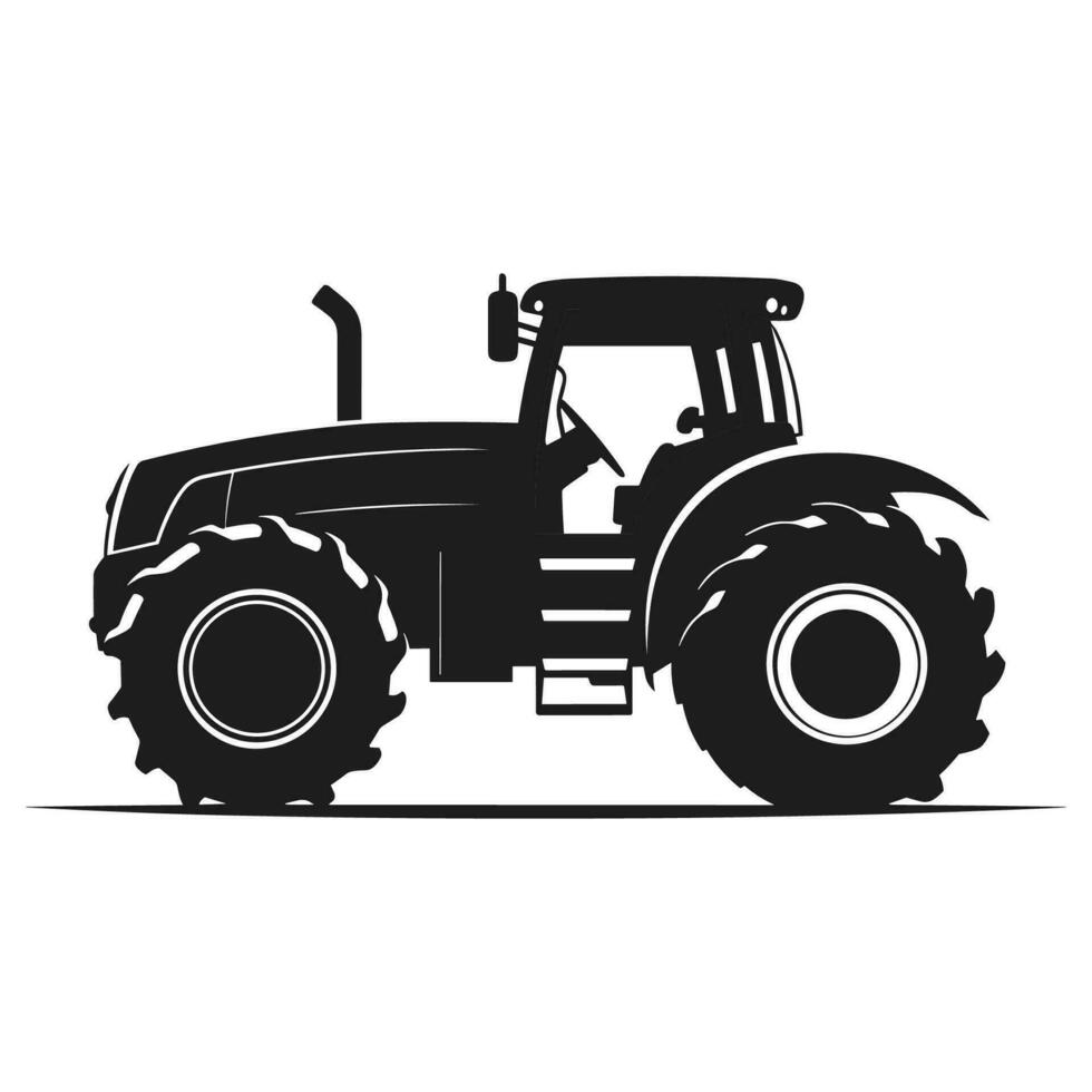 ein Traktor Vektor schwarz Clip Art isoliert auf ein Weiß Hintergrund, ein Bauernhof Traktor Silhouette