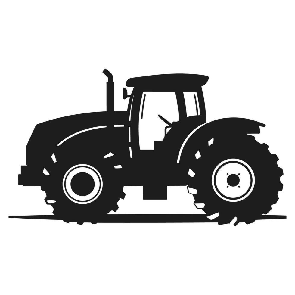 ein Traktor Vektor schwarz Clip Art isoliert auf ein Weiß Hintergrund, ein Bauernhof Traktor Silhouette