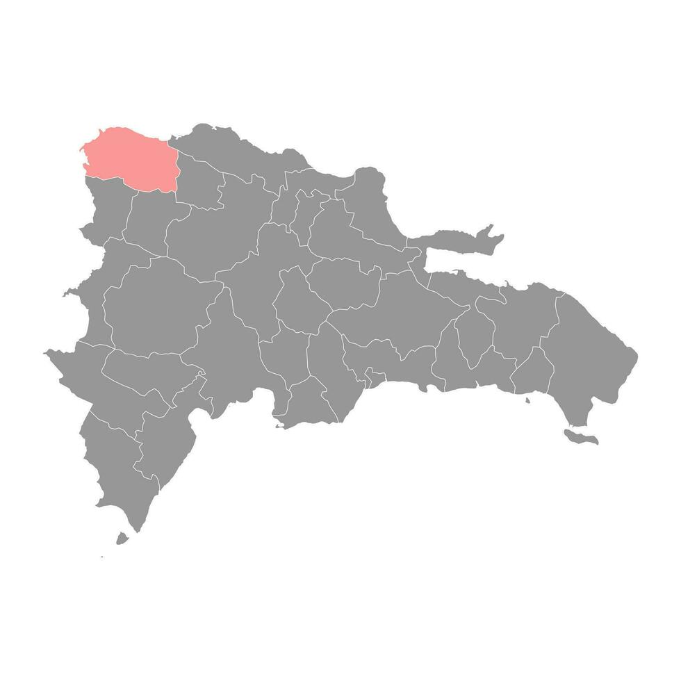 monte Cristi Provinz Karte, administrative Aufteilung von dominikanisch Republik. Vektor Illustration.