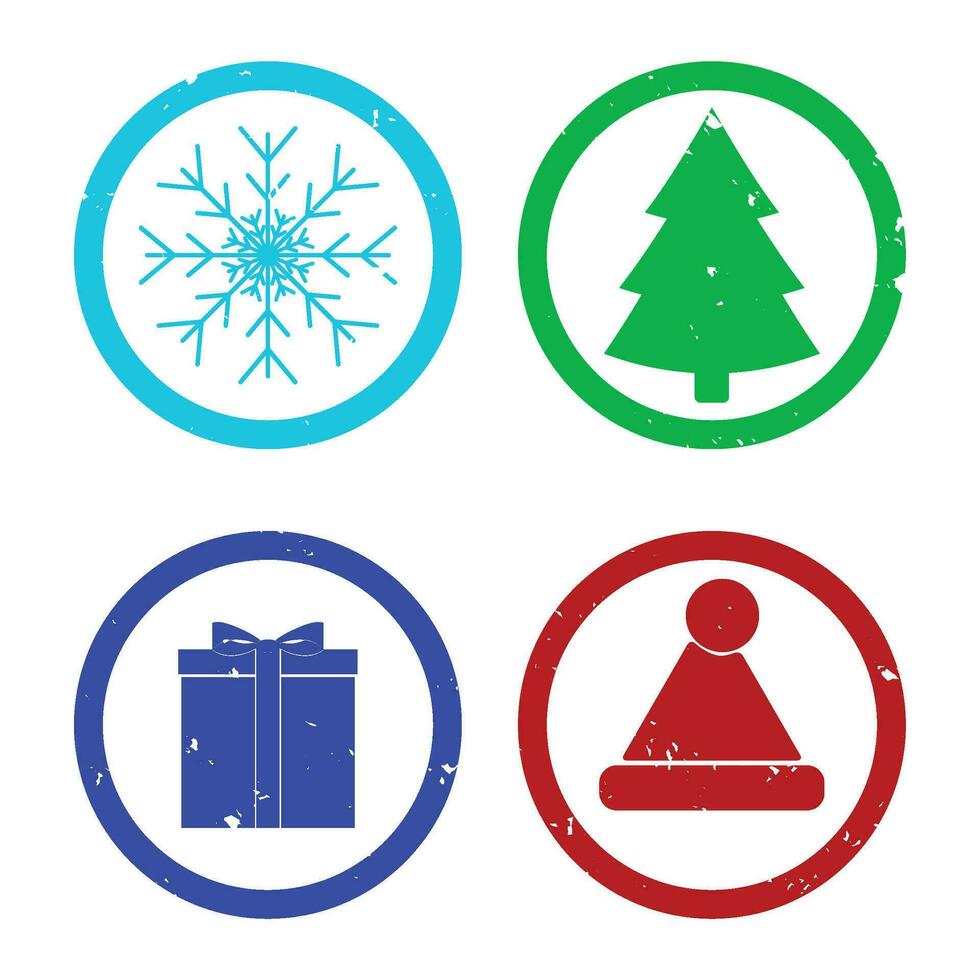 Gummi Briefmarke Textur zum Urlaub Weihnachten und Neu Jahr. Geschenkbox Impressum Briefmarke, Weihnachten Gummi und Santa Hut Illustration vektor