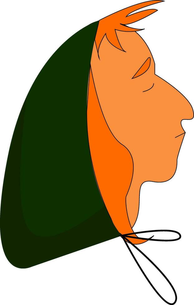 ein Mann im grün gefärbt Kapuze Vektor oder Farbe Illustration