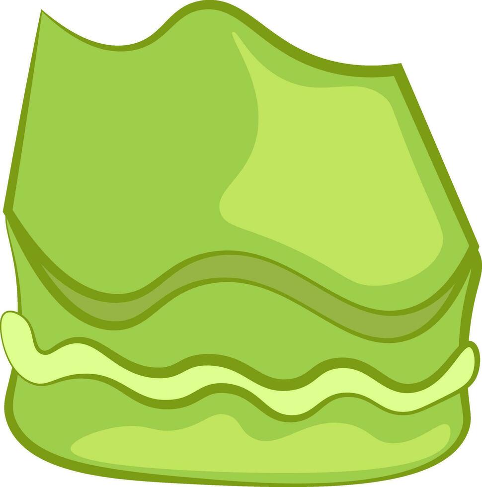 grönfärgad tecknad serie mochi kaka vektor eller Färg illustration