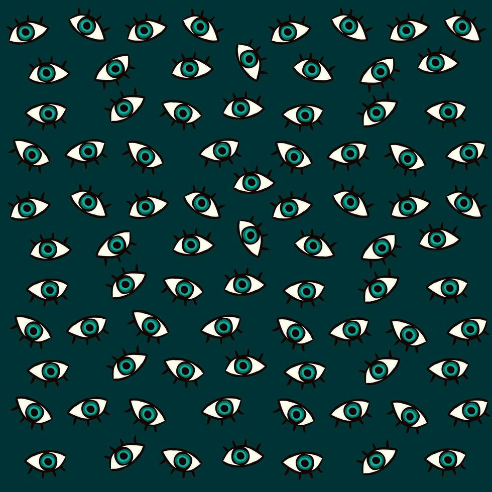 abstrakt Bild von Grün Augen Vektor Illustration auf Weiß Hintergrund