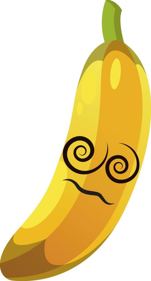 schwindlig Banane Illustration Vektor auf Weiß Hintergrund