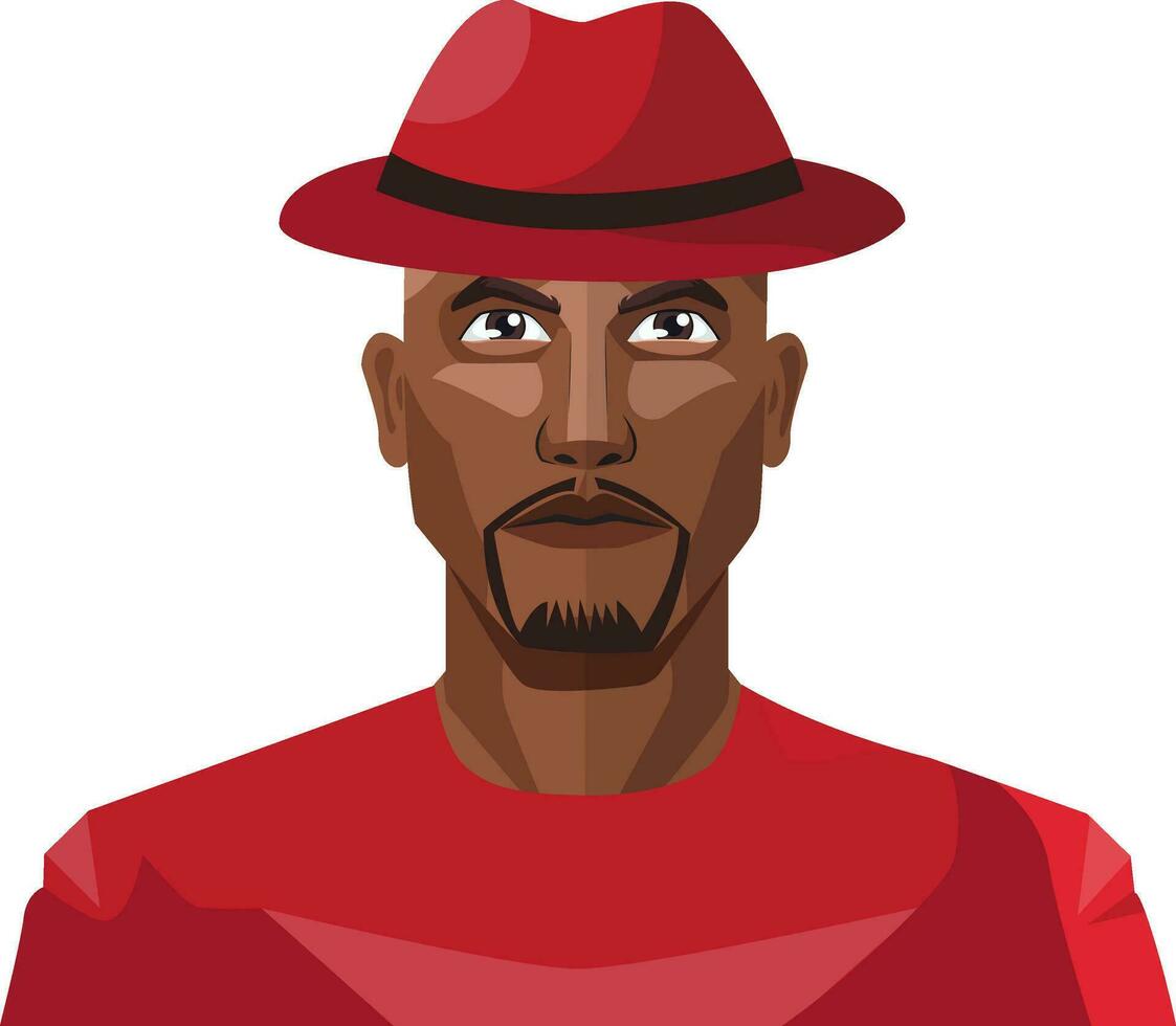 afrikanisch männlich tragen rot Hut Illustration Vektor auf Weiß Hintergrund