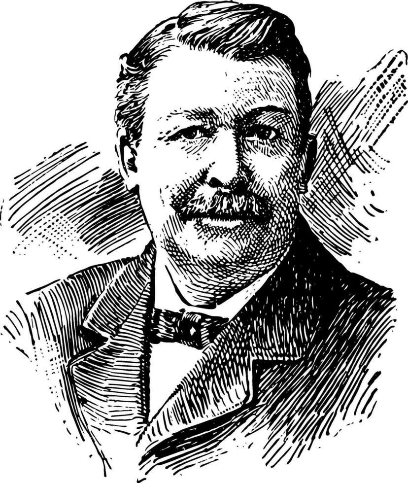 joel chandler harris, årgång illustration vektor