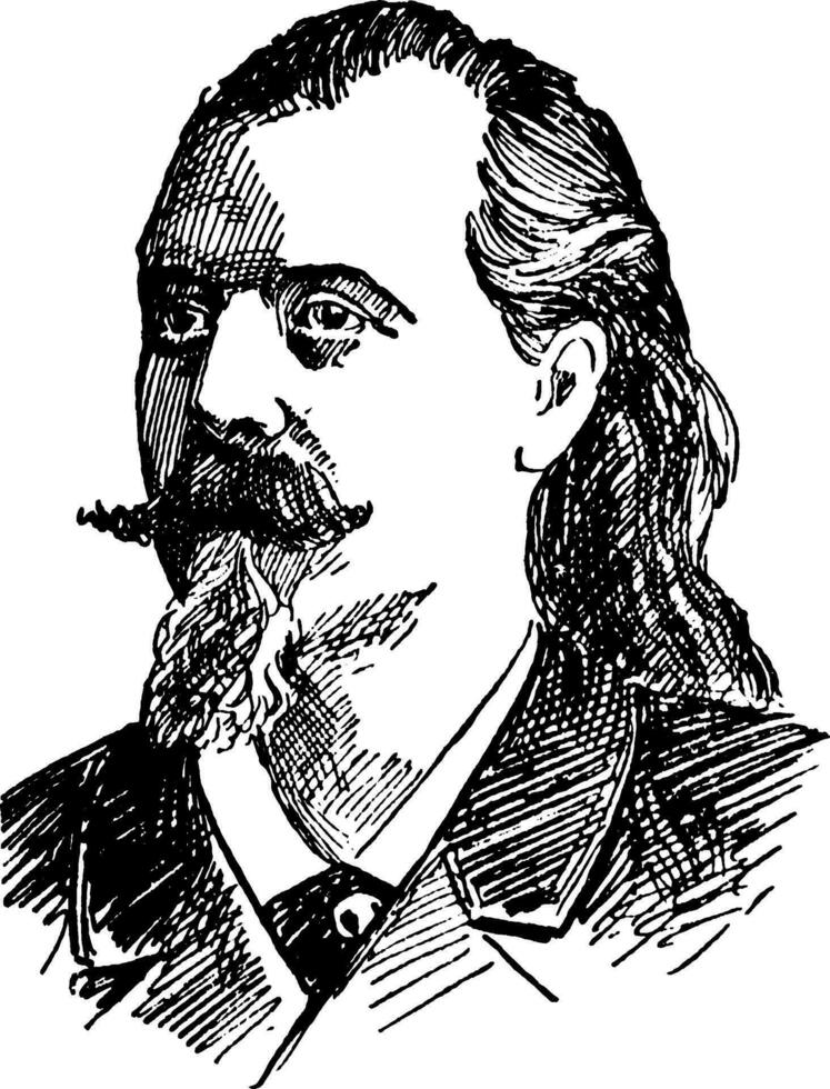 w. f. cody, årgång illustration vektor