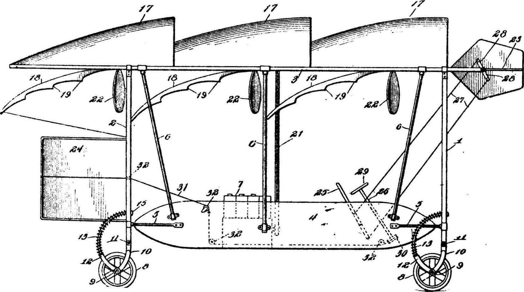 früh Design Flugzeug, Jahrgang Illustration. vektor