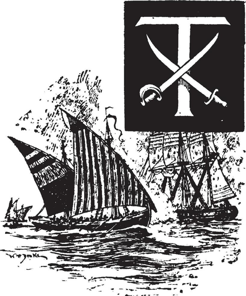 t, huvudstad, årgång illustration vektor