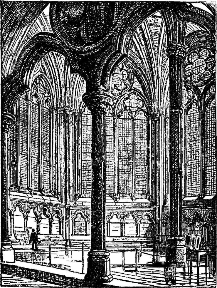 Kapitel Haus von Westminster Abtei, Jahrgang Illustration. vektor