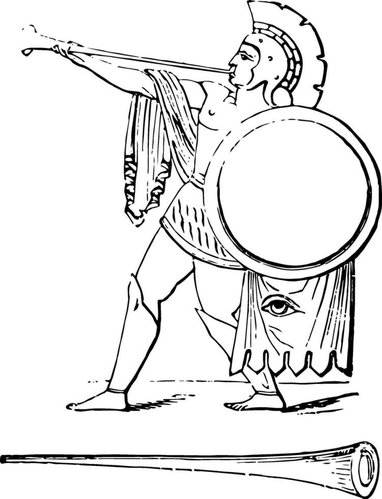 römisch Trompete Jahrgang Illustration. vektor