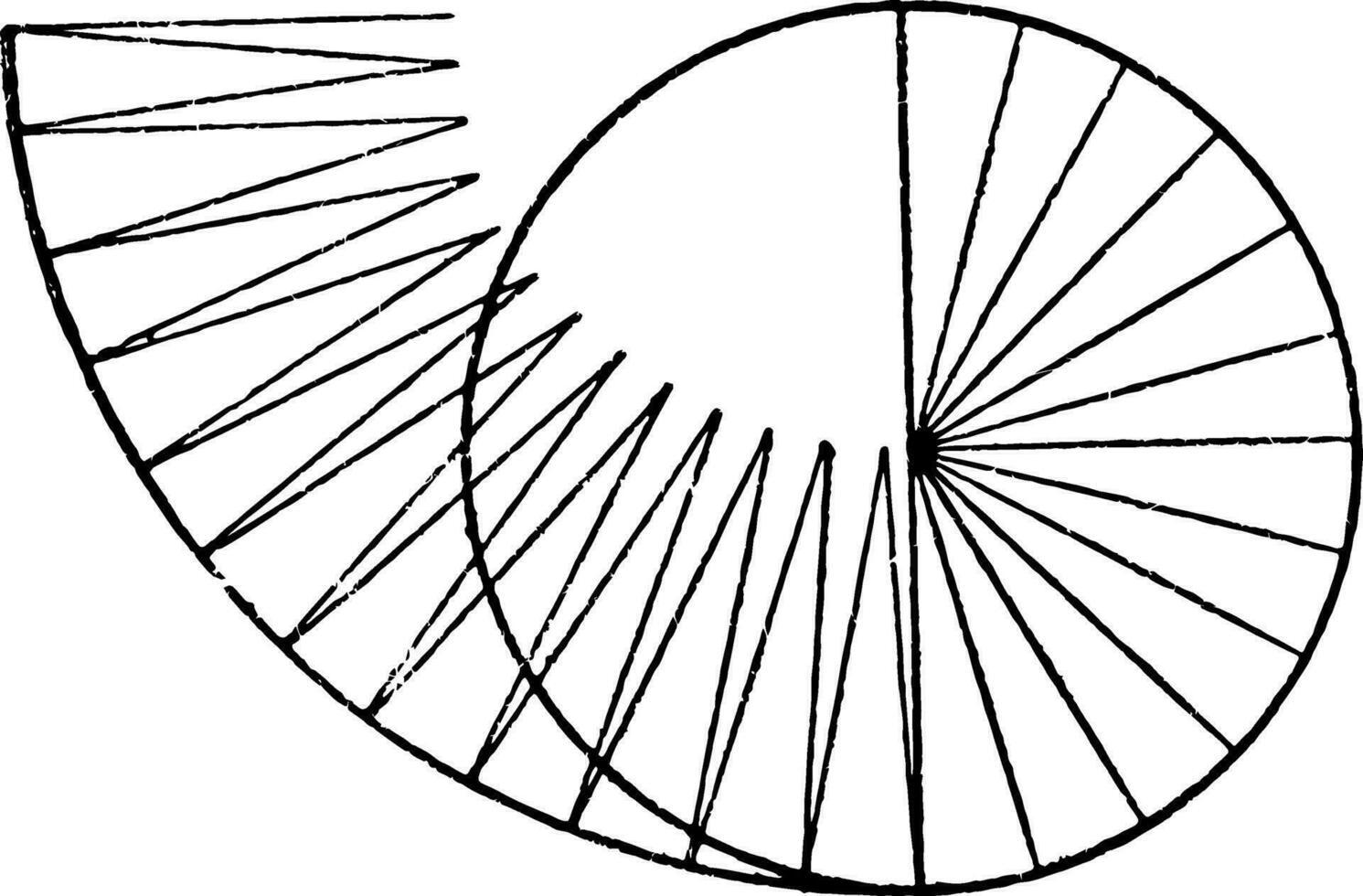 Dreiecke Herstellung oben ein Kreis Jahrgang Illustration. vektor