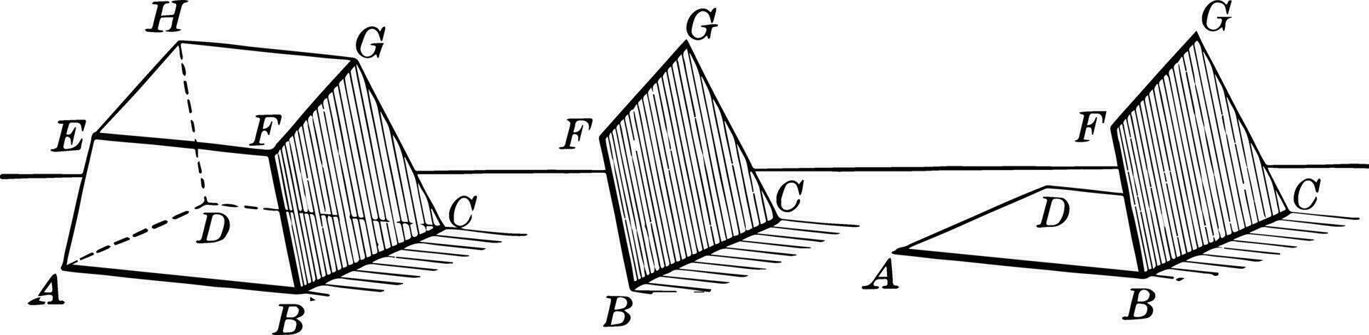 hexahedron med ansikten och hörn årgång illustration. vektor