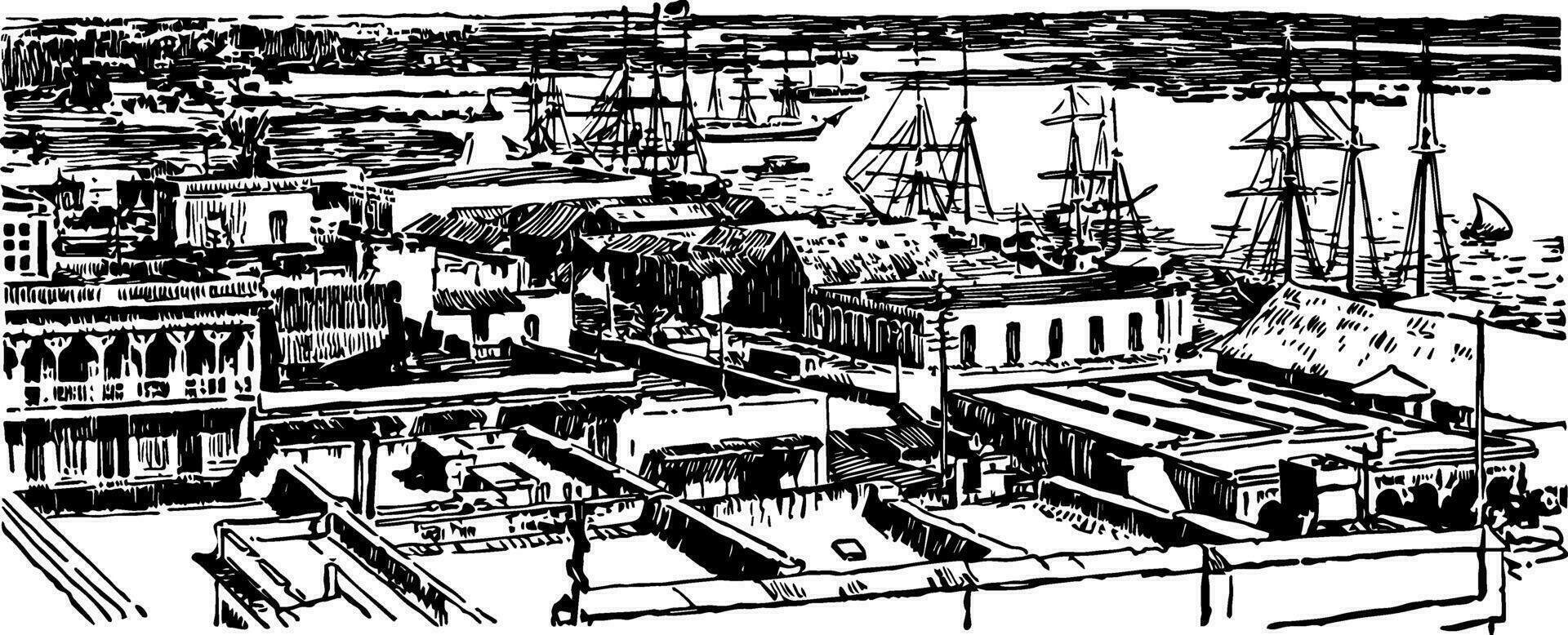 san juan, puerto rico årgång illustration vektor