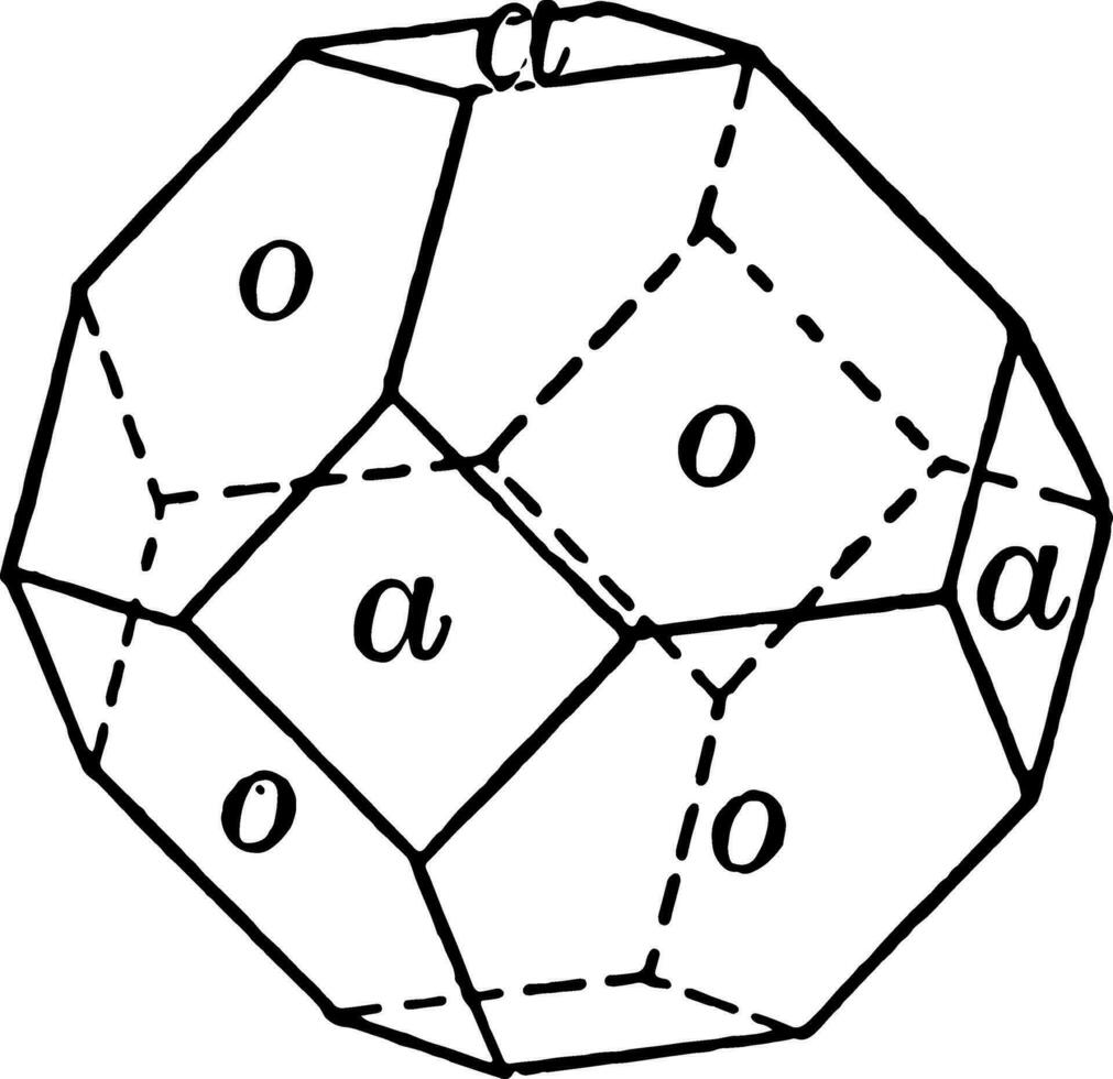 oktaeder trunktuerade förbi kub årgång illustration. vektor
