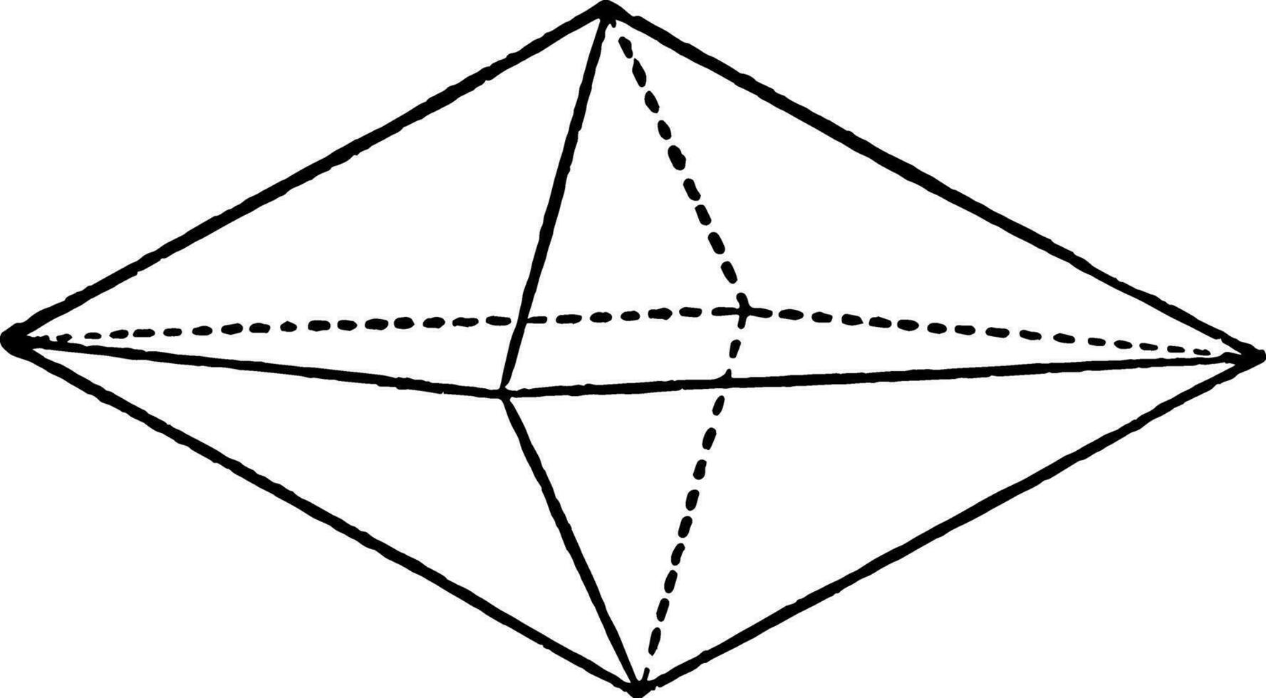 ortorombisk bipyramider årgång illustration. vektor