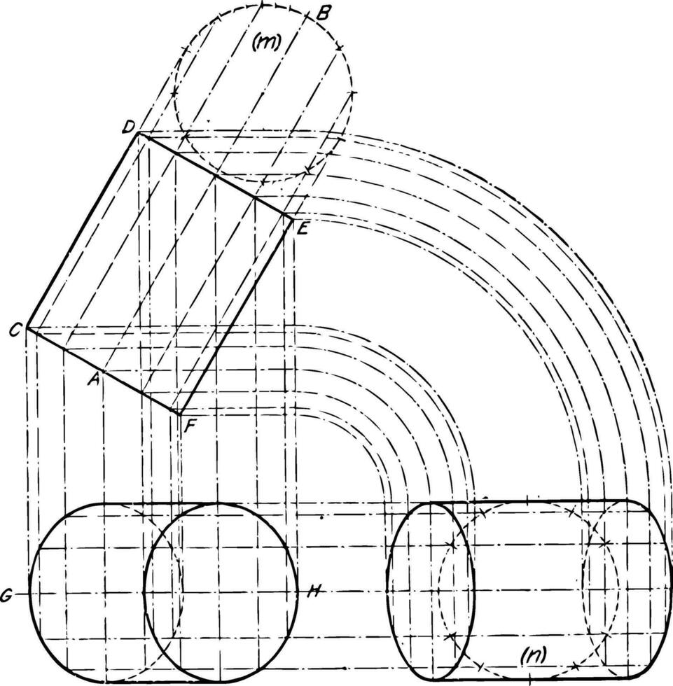 utsprång av cylinder årgång illustration. vektor