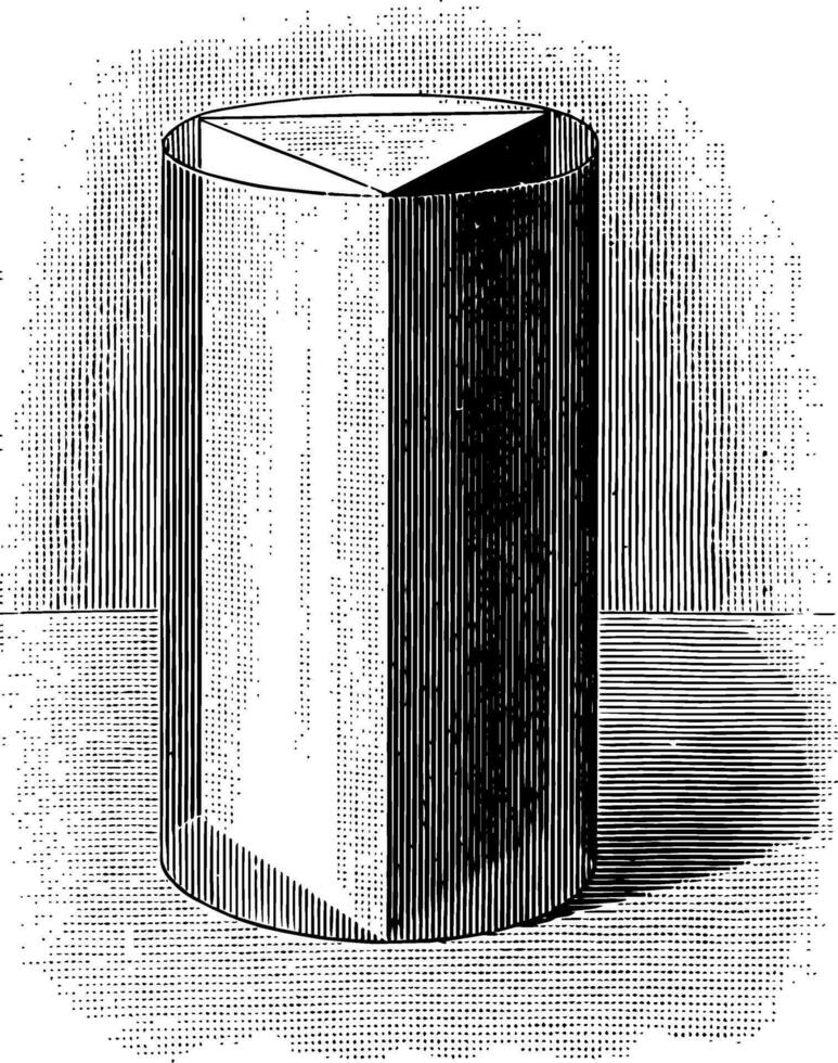 prisma inskriven i cylinder årgång illustration. vektor