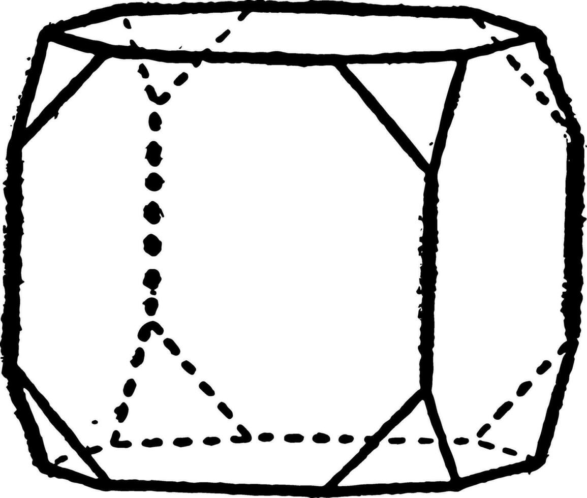 kub i kombination med oktaeder årgång illustration. vektor