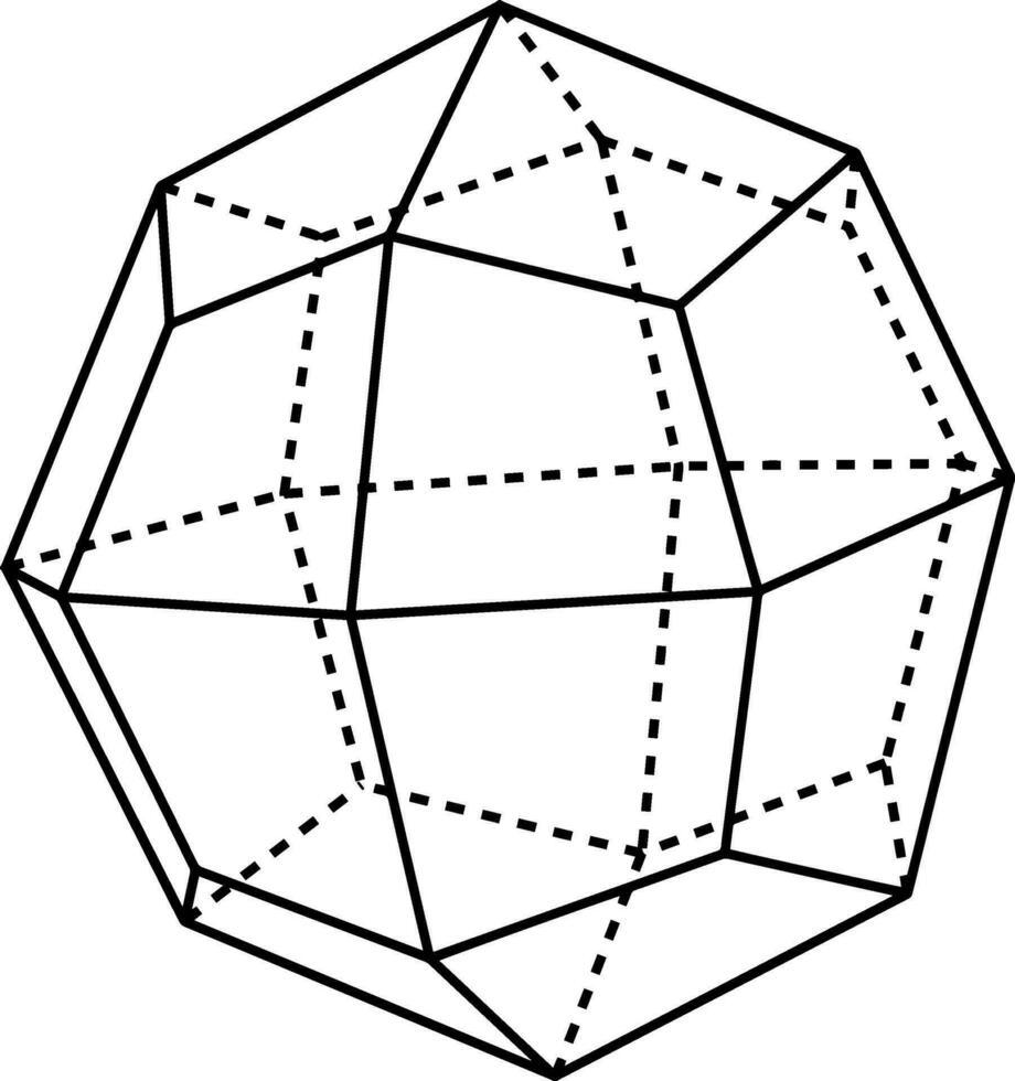 icositetrahedron årgång illustration. vektor