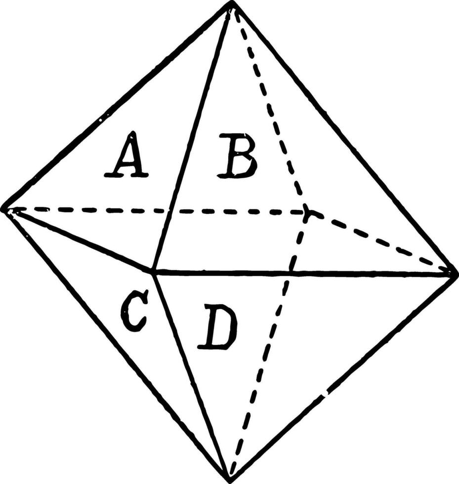 Oktaeder Jahrgang Illustration. vektor