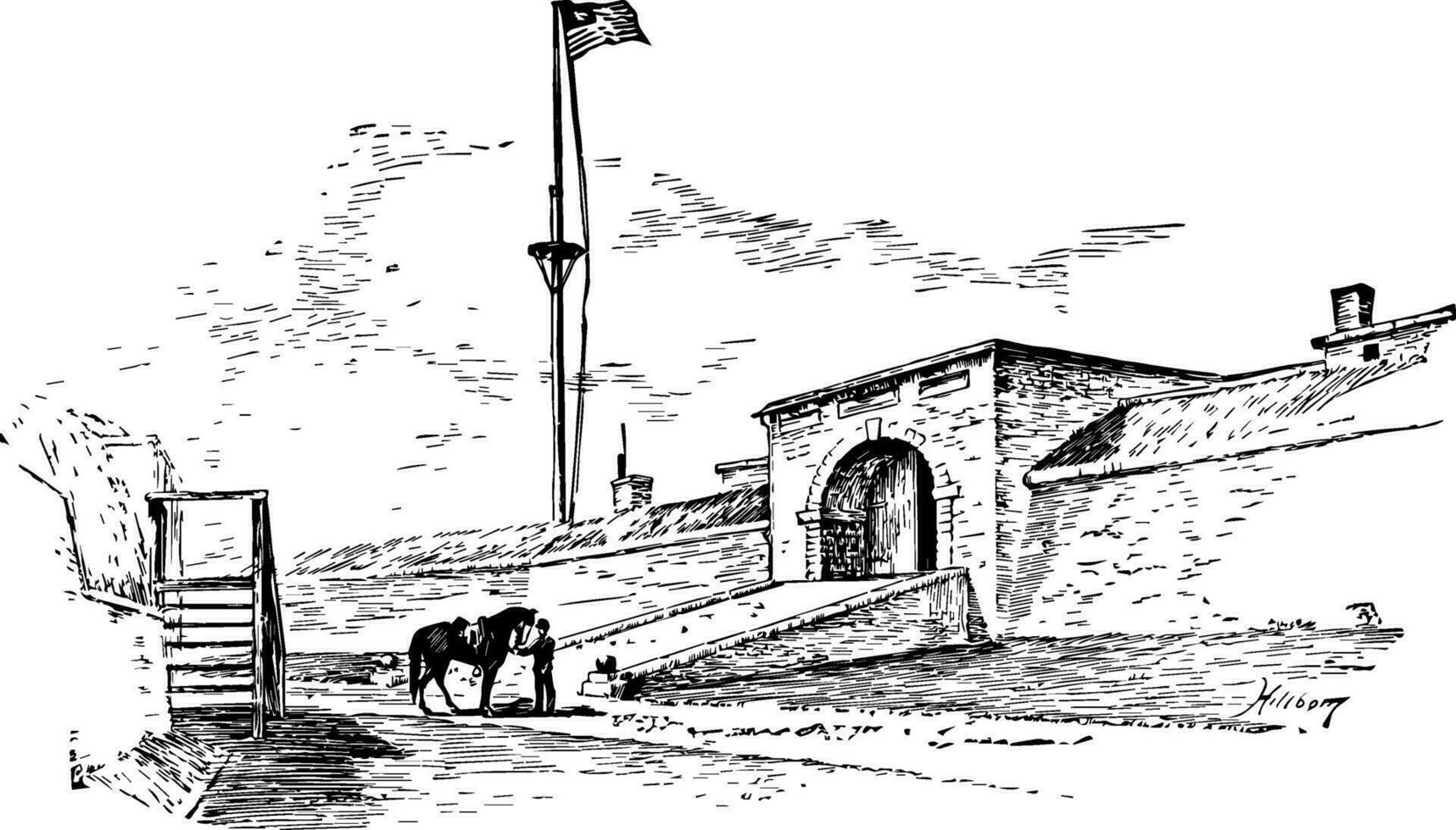 Sallyport beim Fort mchenry Jahrgang Illustration vektor