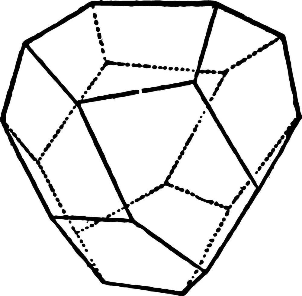 tetraedrisch fünfeckig Dodekaeder Jahrgang Illustration. vektor