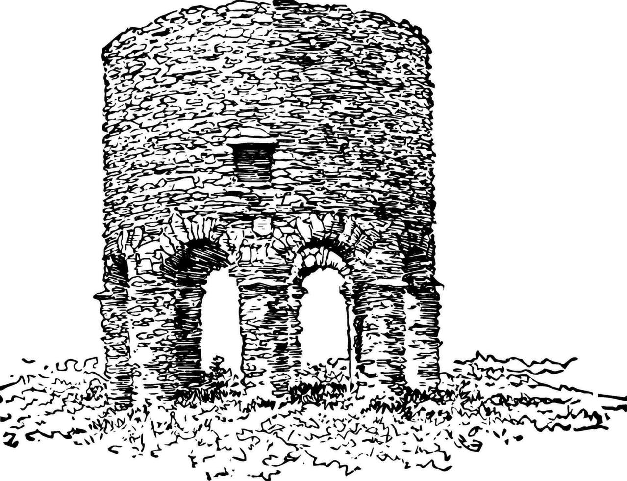 alt Stein Turm, Newport Jahrgang Illustration vektor