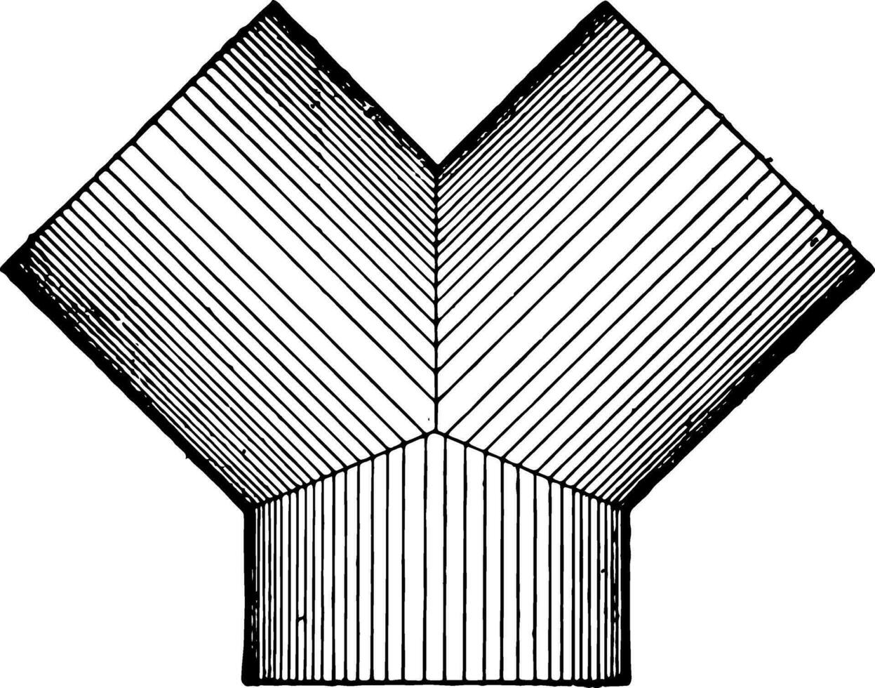 korsande cylindrar årgång illustration. vektor