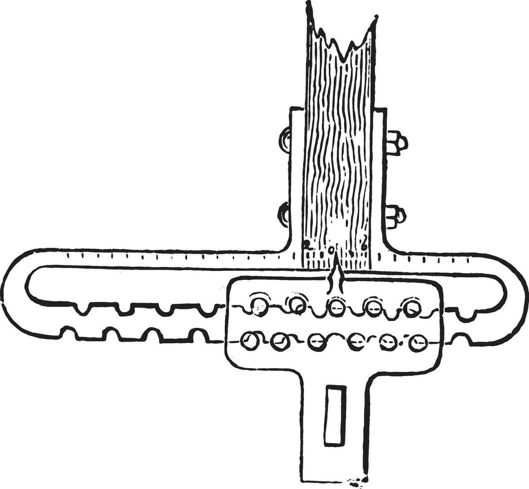 linear Differential Regler, Jahrgang Gravur. vektor