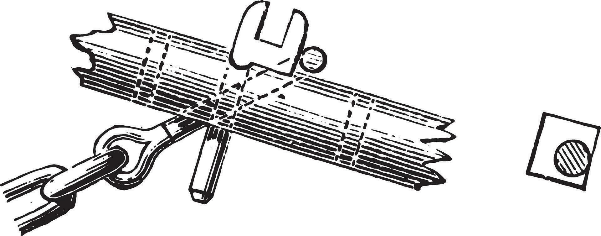 Knöchel manipuliert, Elevation und planen, Jahrgang Gravur. vektor