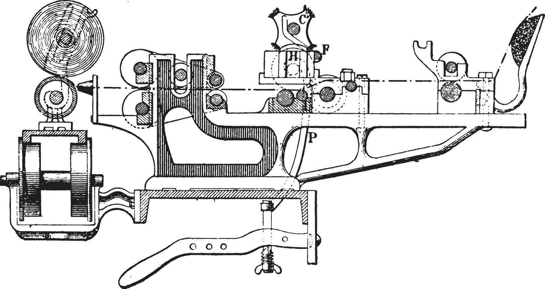 Gummis Unterstützung System, Essen Zylinder, Jahrgang Gravur. vektor