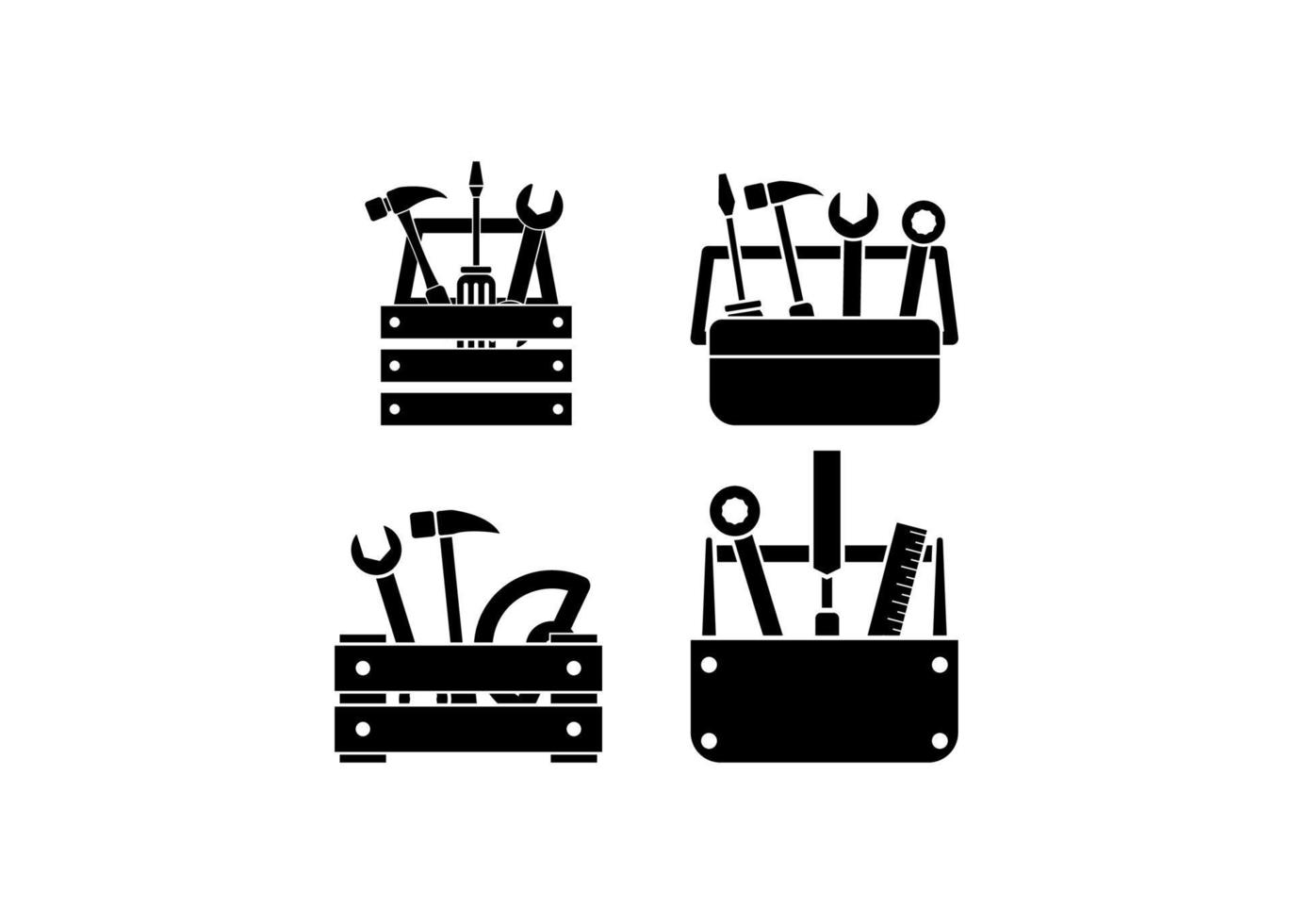 Toolbox Icon Set Design Illustration isoliert vektor