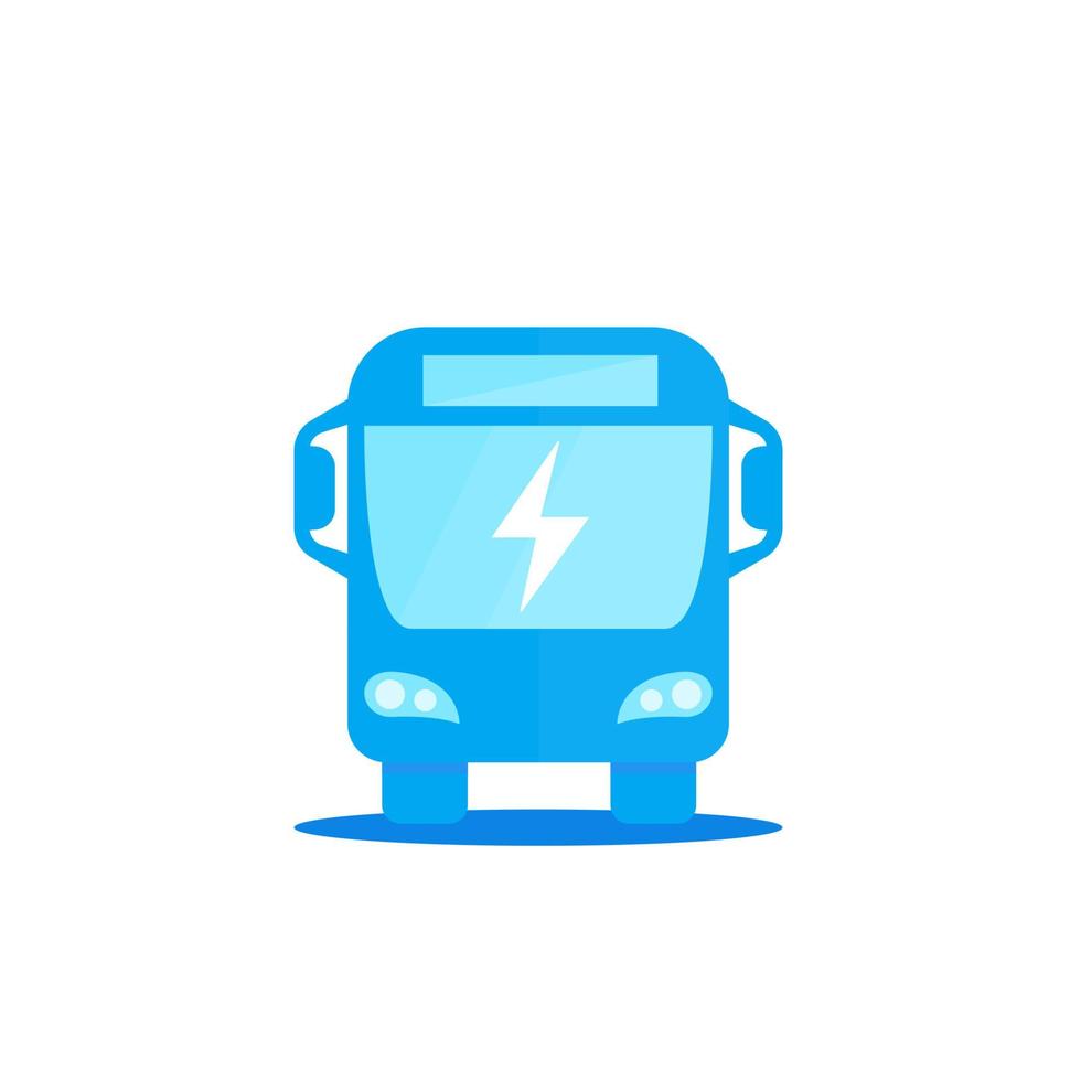 elektrisk buss ikon på vitt vektor