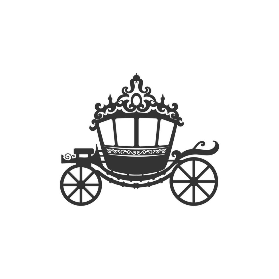 alt uralt klassisch Königreich Wagen Silhouette Symbol Illustration vektor