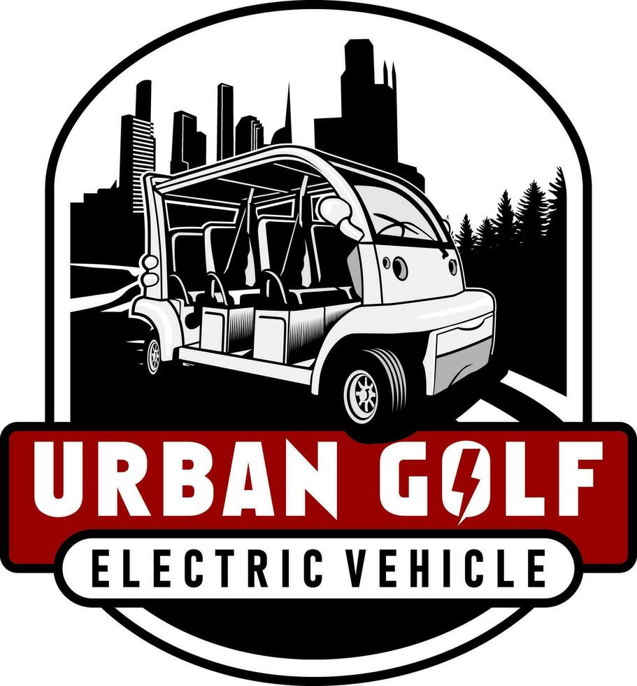 golf vagn urban illustration design logotyp ikon vektor