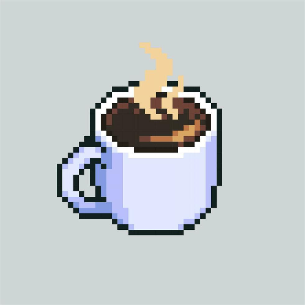 pixel konst illustration råna av kaffe. pixelated mugg. kaffe råna pixelated för de pixel konst spel och ikon för hemsida och video spel. gammal skola retro. vektor