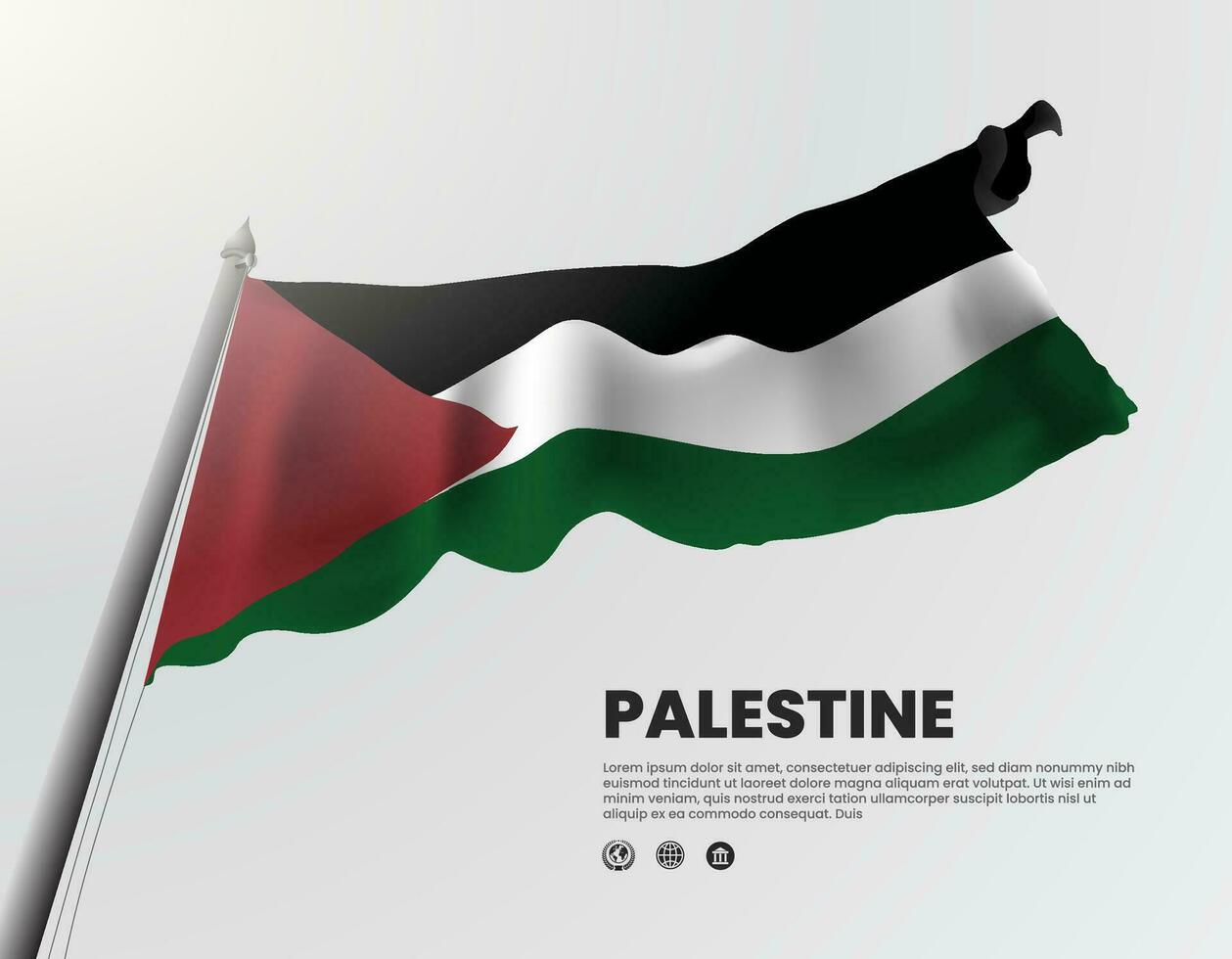 palestina flagga vinka se från Nedan för design prydnad vektor illustration