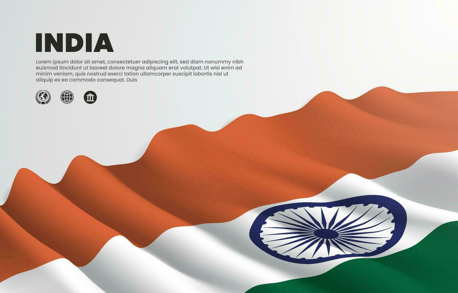 vågig indisk flagga för design prydnad vektor illustration