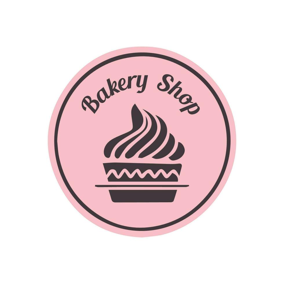 enkel feminin bageri logotyp design med muffin på stift vektor