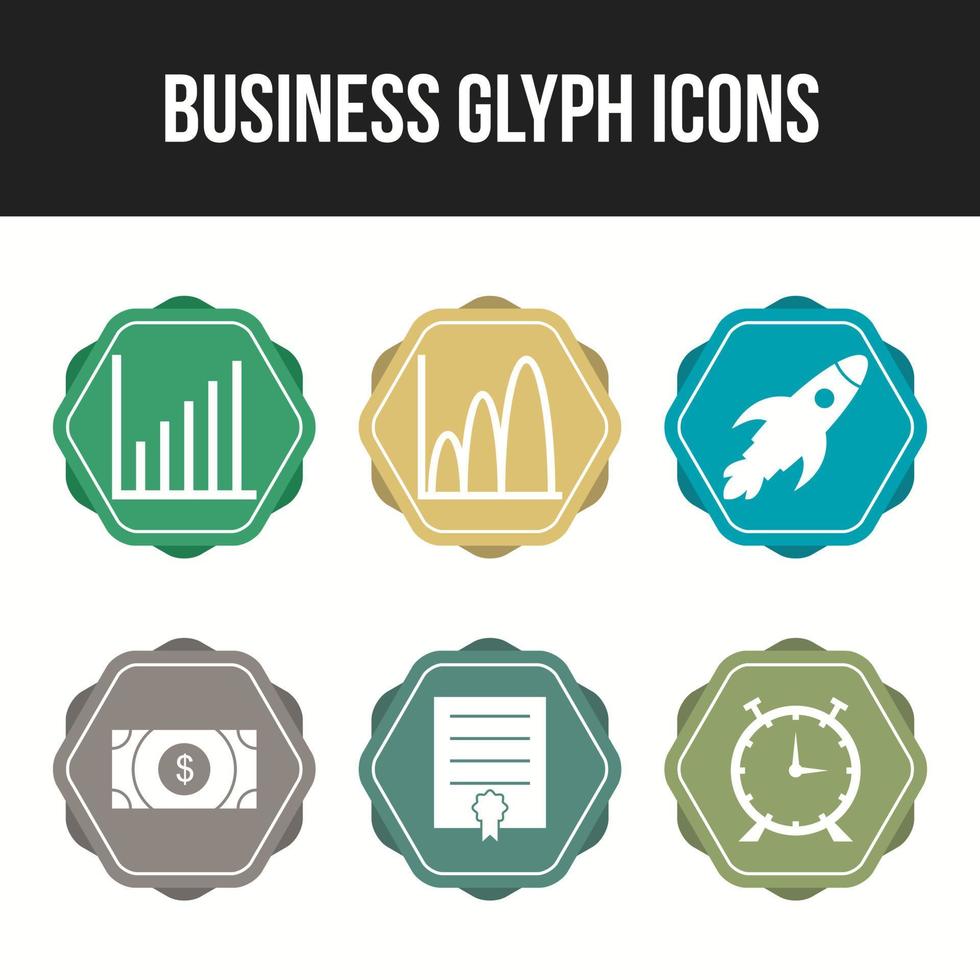 6 Business-Icons für den persönlichen und kommerziellen Gebrauch vektor