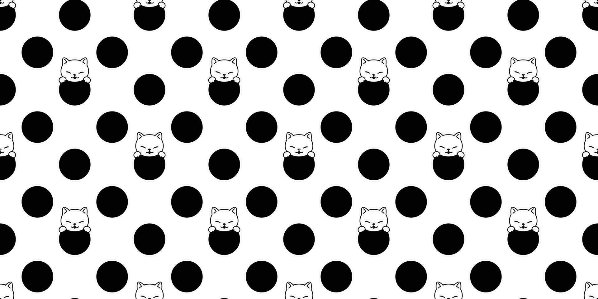 katt sömlös mönster kattunge vektor tecknad serie scarf isolerat polka punkt bricka tapet klotter upprepa bakgrund illustration design