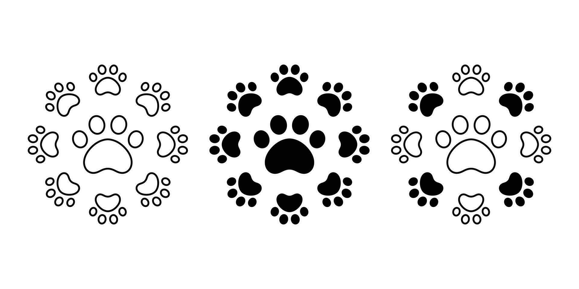 Hund Pfote Vektor Fußabdruck Symbol Katze Französisch Bulldogge Karikatur Symbol Charakter Illustration Gekritzel Design