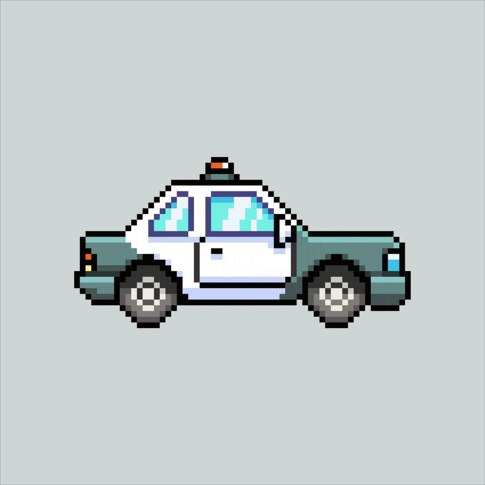 Pixel Kunst Illustration Polizei Wagen. pixelig Polizist Wagen. Polizei Polizist Auto Fahrzeug pixelig zum das Pixel Kunst Spiel und Symbol zum Webseite und Video Spiel. alt Schule retro. vektor