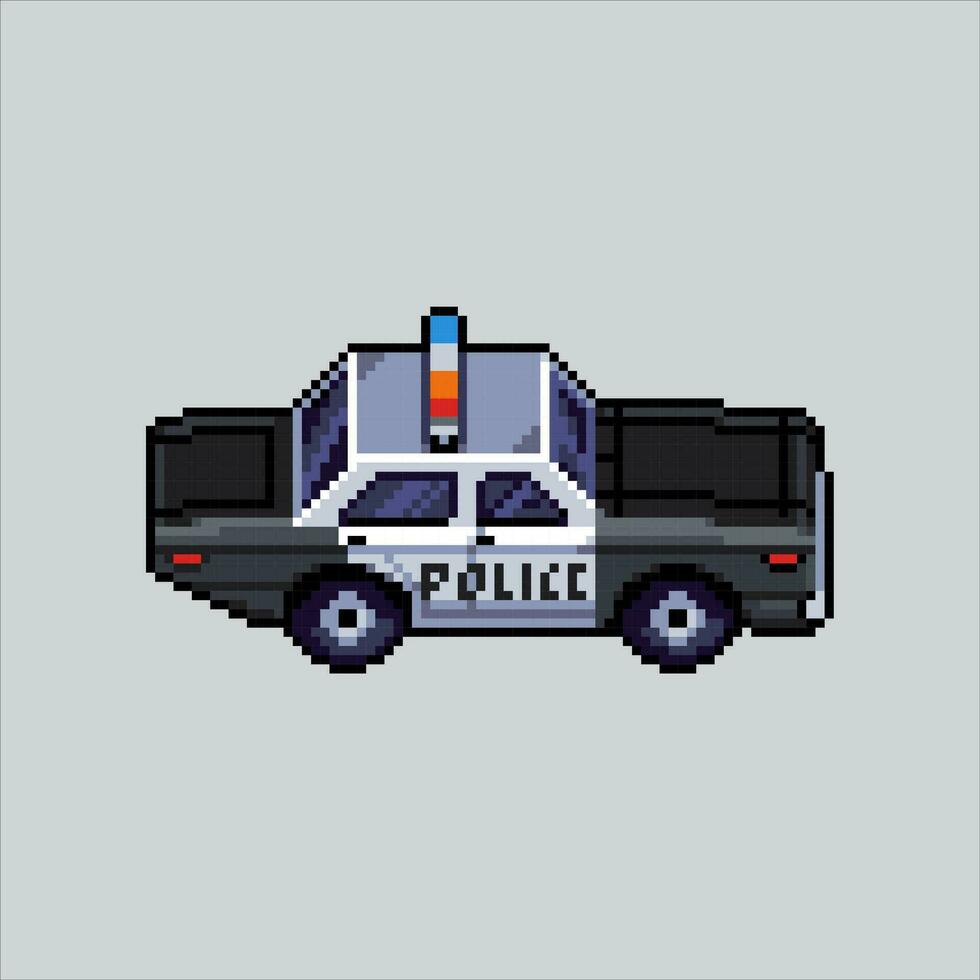 Pixel Kunst Illustration Polizei Wagen. pixelig Polizist Wagen. Polizei Polizist Auto Fahrzeug pixelig zum das Pixel Kunst Spiel und Symbol zum Webseite und Video Spiel. alt Schule retro. vektor