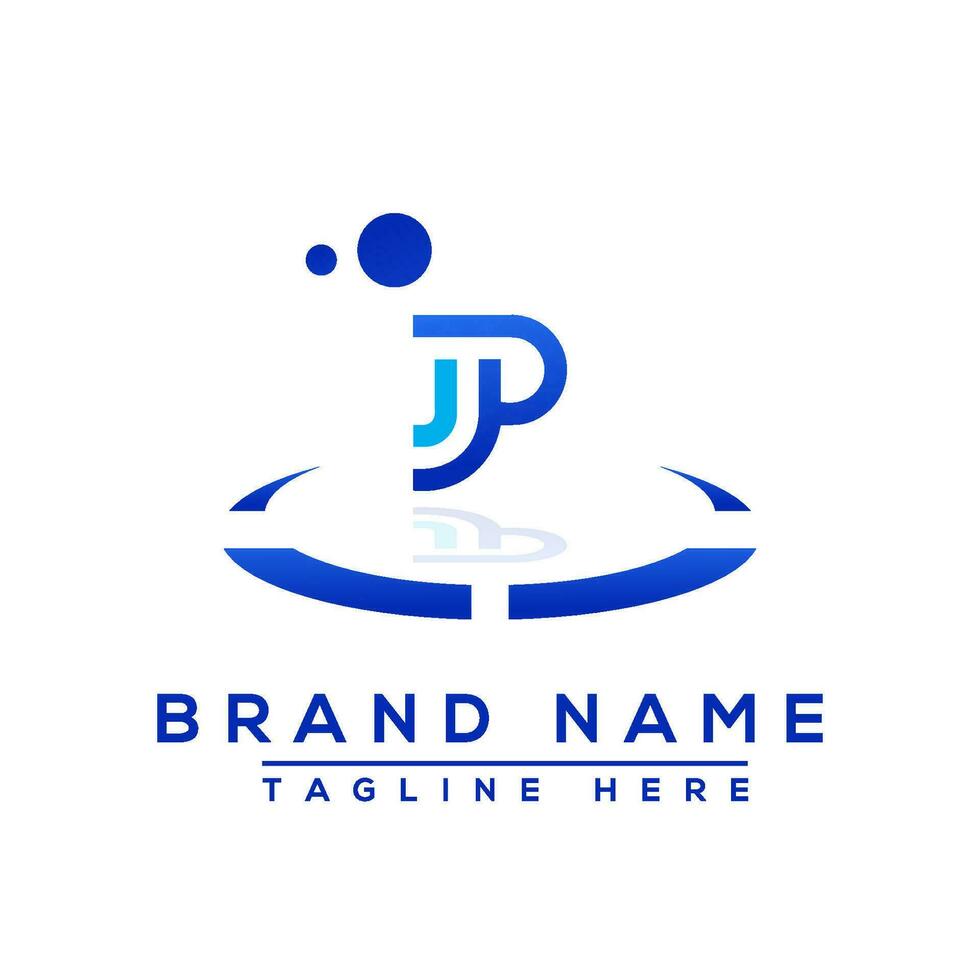 brev jp blå professionell logotyp för Allt typer av företag vektor