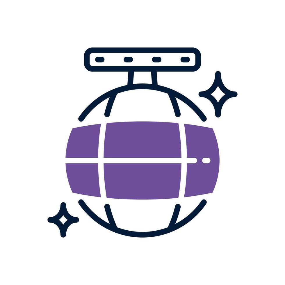 Disko Ball Symbol. Vektor Dual Ton Symbol zum Ihre Webseite, Handy, Mobiltelefon, Präsentation, und Logo Design.